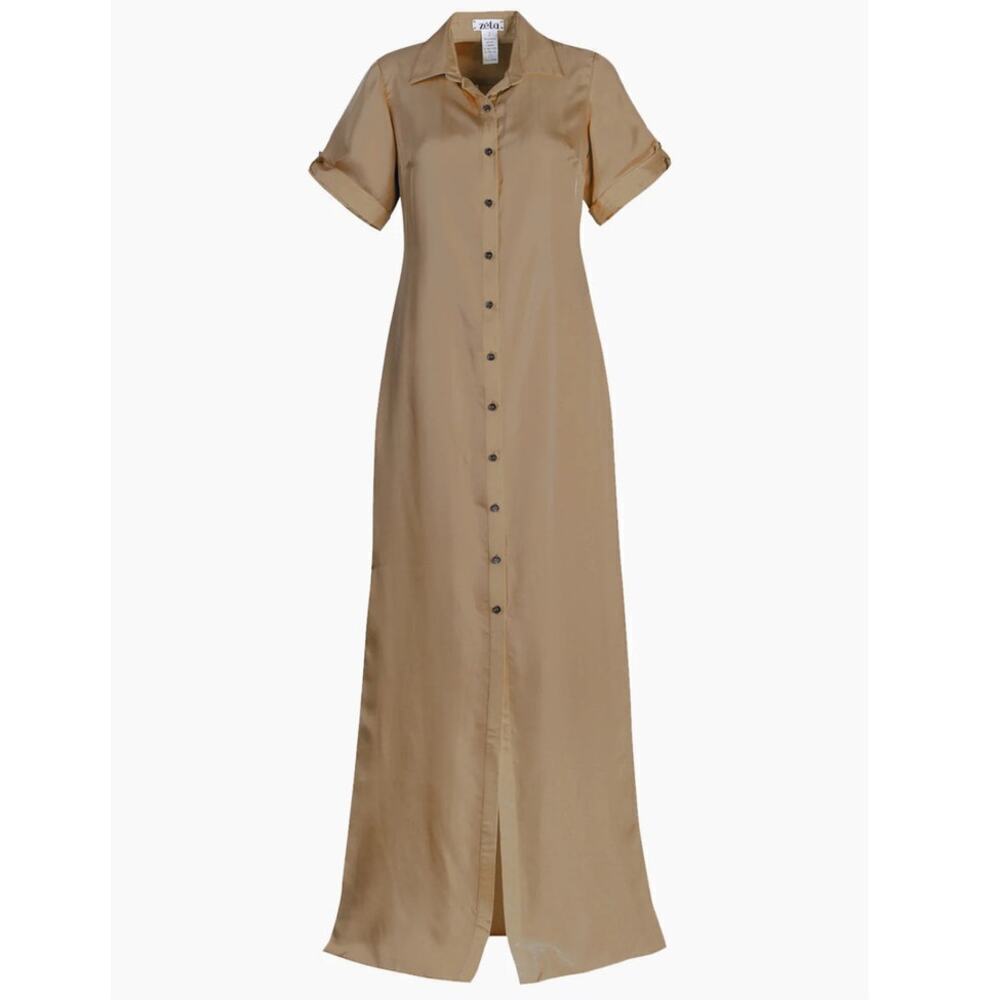 NWT Anthropologie Moda Zeta Andrestia Maxi Dress in Camel Size 0